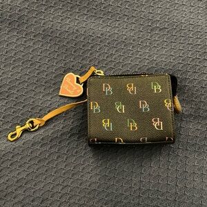 Black and multi color Dooney and Bourke wallet with card holder